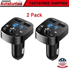 Bluetooth 5.0 Car Wireless FM Transmitter Adapter 2USB PD Charger AUX Hands-Free
