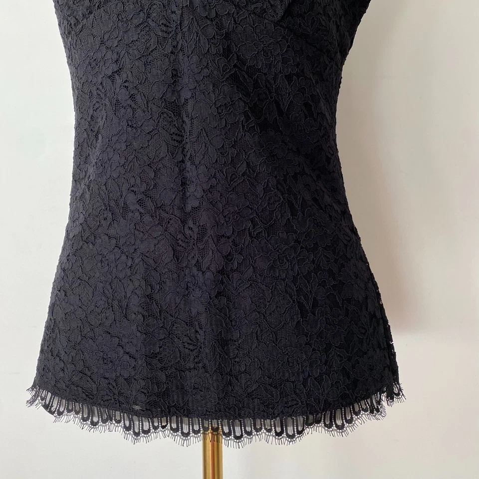 Vintage New York & Co Women Y2K Babydoll Top Size M Black Lace Whimsigoth Grunge - Image 3 of 4