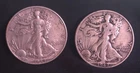 Walking Liberty Half Dollars 2 Coins 1943 1944 90% Silver