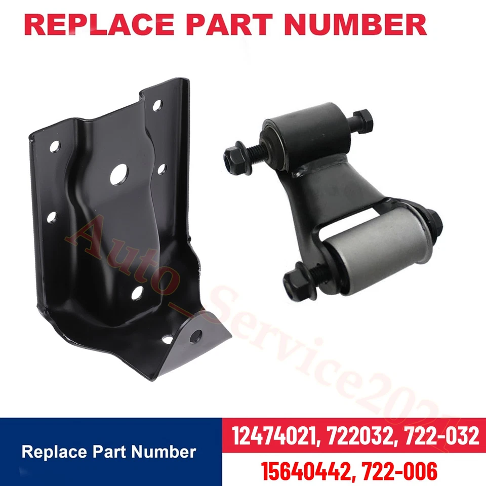 Rear Leaf Spring Hanger Bracket and Shackle Kit For Chevy Silverado GMC Sierra - Image 3 of 4