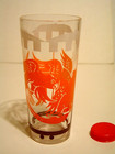 CIRCUS HEAVY GLASS orange PARROTS 6" tall 15 oz animals EXCELLENT 2 AVAILABLE — photo 1
