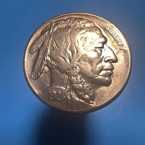 * 1924-P * SOLID+ GEM BU MS BUFFALO NICKEL * FROM ORIGINAL COLLECTION Toner !!