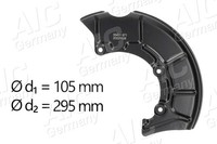 AIC Spritzblech Bremsscheibe 55431 Stahlblech FüR VW Golf 4 1J1 Bora 1 1J2 1J5 2