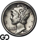 1928-D Mercury Dime, Key Denver Issue, Choice XF+