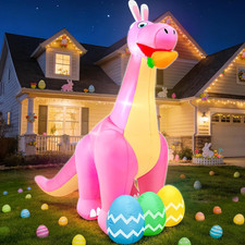 8 Feet Giant Easter Inflatables Outdoor Decorations Inflatable Dinosaur with Cut