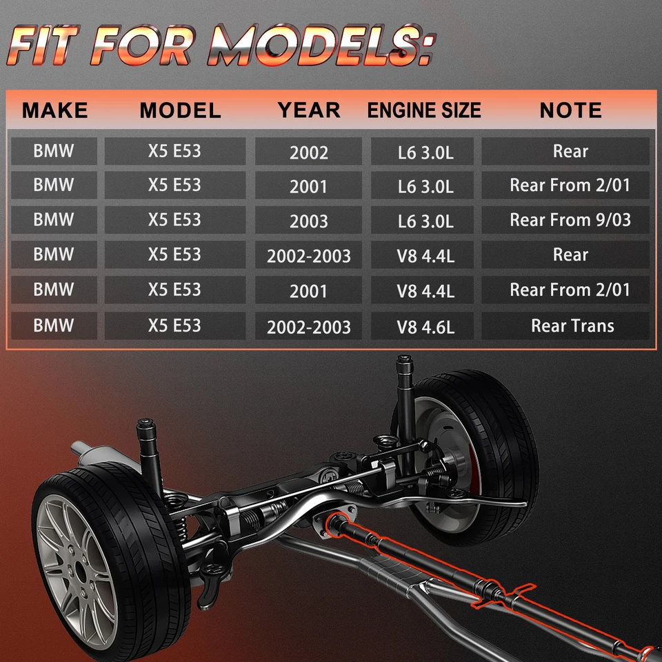 Rear Driveshaft Prop Shaft Assembly for 2001-2003 BMW E53 X5 3.0L 4.4L 4.6L AWD - Image 4 of 4