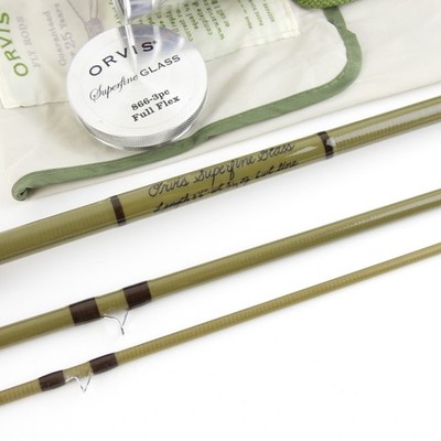 Orvis Superfine Glass Fly Fishing Rod. 8  6 . 6wt. W/ Tube & Sock. 