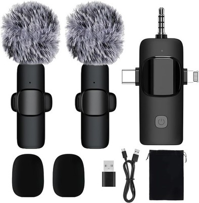 NEW Wireless Lavalier Microphone Noise Reduction Lapel Mic For Camera Record