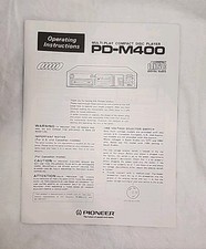 Original Pioneer PD-M400 CD Player Operating Instructions / User Manual