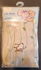 Small Wonders "Zoomba Safari" Crib Sheet 28 In X 52 In
