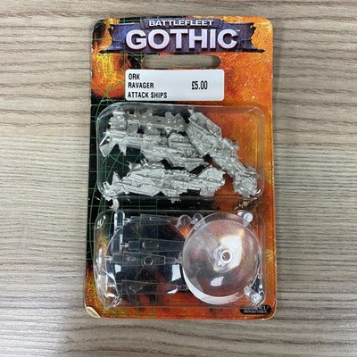 3 Ork Verwüster Angriff Schiffe Battlefleet Gothic Warhammer 40K 40,000 Metall