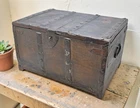 Vintage Wooden Storage Chest Box Original Old Hand Crafted Metal Fitted