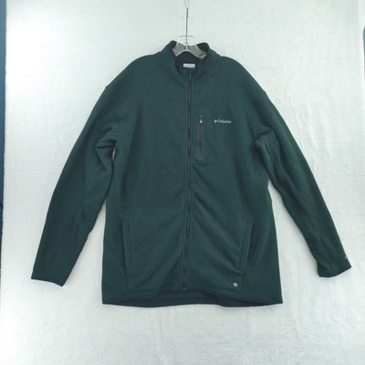 Columbia Altitude Aspect Full Zip Fleece Jacket Men's XXL Green Omni-Shield