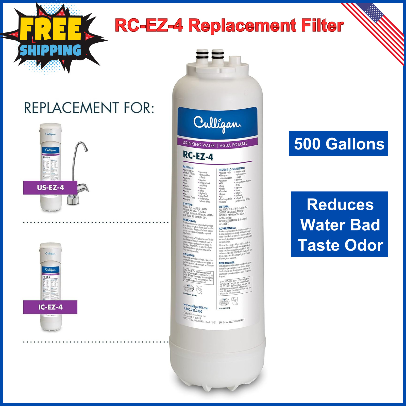 Culligan RC 4 EZ-Change Water Filtration Replacement Cartrid