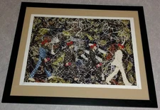 DEATH NYC ltd signed FRAMED street art print 45x32cm Beatles Jackson Pollock