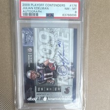 Panini 2009 Playoff Contenders Rookie Ticket Julian Edelman #176 Auto PSA