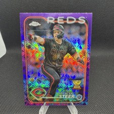 2024 Topps Chrome Logofractor Edition - Purple Refractor #104 Spencer Steer /250