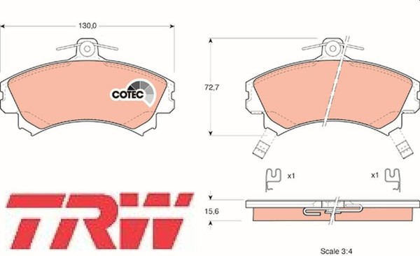 Trw GDB1317 Bremsbelagsatz FüR Scheibenbremse Bremsbelagsatz BremsbeläGe-image