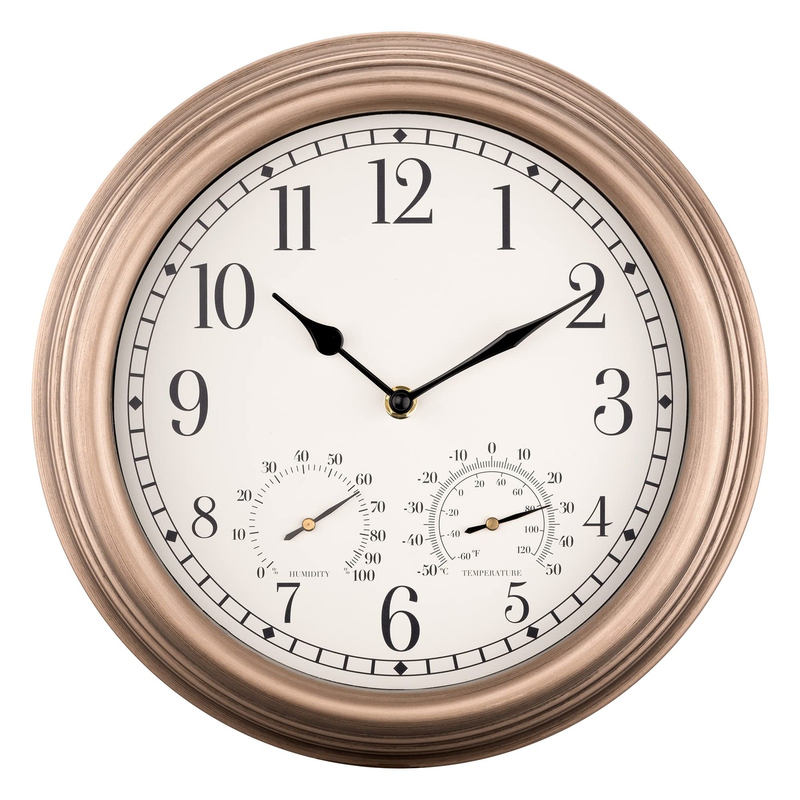 Waterproof Outdoor Clock - 12 inch Large Outdoor Clock and Thermometer for Pa...