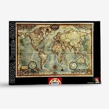 Educa 4000 Piece World Map Jigsaw Puzzle Unused Sealed Inner Bag Complete Box