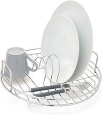 Simplywire - Circular Dish Drainer - round Sink Drying Rack - Chrome