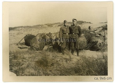 Orig. Foto englische franz. Beute Seemine Waffen an Küste CALAIS Frankreich 1940