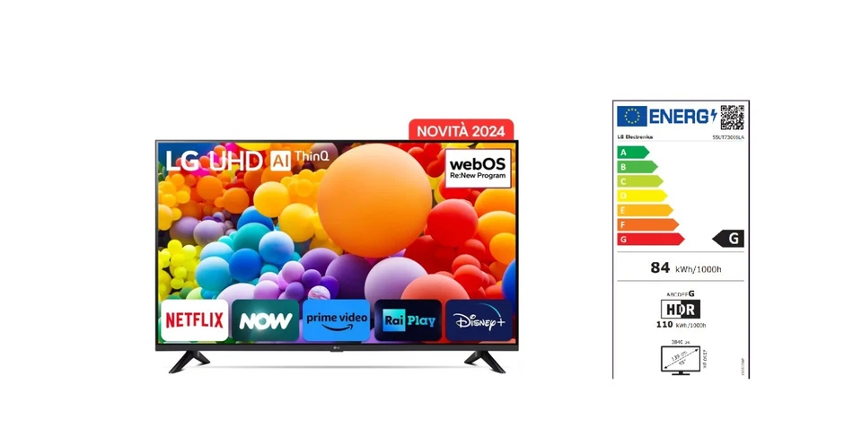 SMART TV LED LG 55 POLLICI 55UT73006LA ULTRA HD 4K HDR10 PRO WEB OS WIFI 20W 2.1 - Immagine 2 di 4