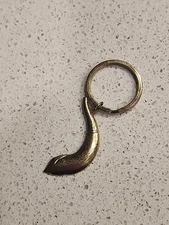 Vintage Shofar Keychain Jewish Horn Dangle Gold Tone