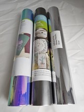 Cricut Hollographic Blue Adhesive Foil Vinyl Dark Silver,Glossy Silver NEW