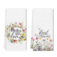 Mother Kitchen Towels Gifts Set - Set of 2, Floral Best Mom Gifts Ever for Bi...