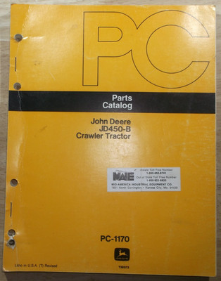 JOHN DEERE JD450B 450B CRAWLER TRACTOR PARTS MANUAL BOOK CATALOG