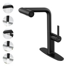 Waterfall Kitchen Faucet with Pull Down Sprayer, Kitchen Sink Faucets with 5 ...