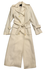 New Ivory BCBGMaxAzria wool long-line double-breasted trench coat - sz XS 