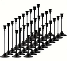 30 Pcs Candlestick Holder Bulks Gold Taper Candle Holder Metal Candlesti...