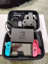 Nintendo switch model 001 dock pro controller carrying case clean adult owned
