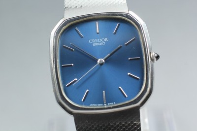 Vintage SEIKO CREDOR 5931-5160 青文字盤 Exc+5] Seiko Credor 5931-5160 Blue Quartz Men's Watch From JAPAN