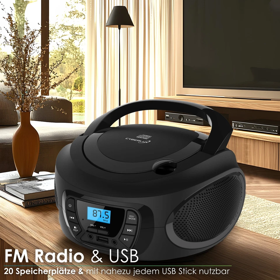 Tragbarer CD-Player CD-Radio Stereoanlage Kompaktanlage Boombox Kinder Radio - Bild 3 von 4