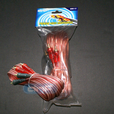 15' RCA CABLE 15 FEET RED INTERCONNECT CABLE CAR AUDIO WIRE PLUG TO RCA