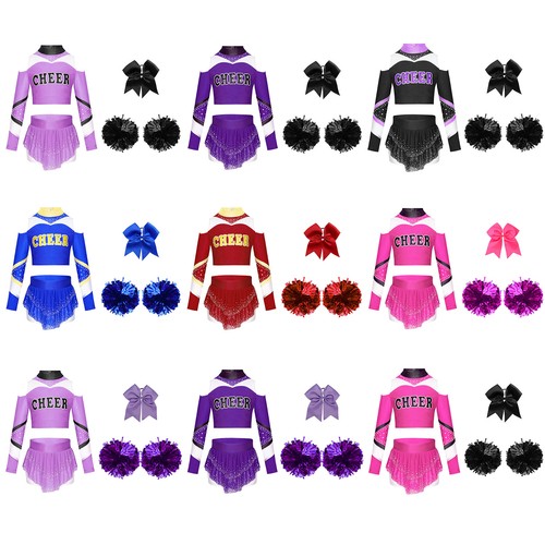 Girl Costume Carnival Uniform High School Crop Top With Mini Skirt Ceremony Gym - Picture 2 of 69