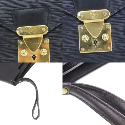 LOUIS VUITTON LV Used Pochette Serie Dragonne Clutch Black Epi M52612 #CP710 S - Picture 9 of 16