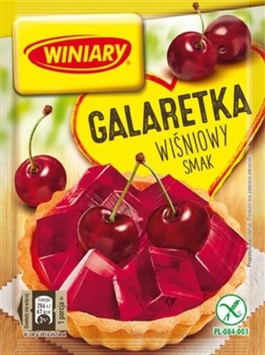 4 x WINIARY Cherry Jelly Sweet QUICK COOKING Yummy Dessert 71g(2.50 oz) - Picture 2 of 2