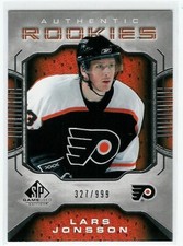 2006-07 SP Game Used LARS JONSSON rookie card #138