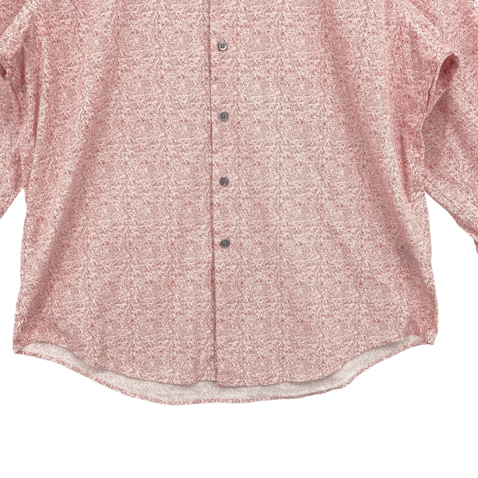 Alfani Button Up Shirt Men Large Pink Patterned Long Sleeve Regular Fit Collared - Image 4 of 4