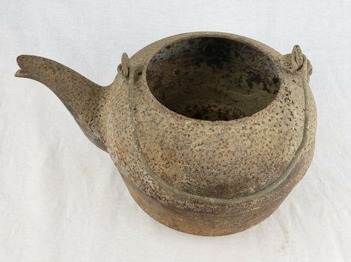 Antique Primitive Cast Iron Tea Kettle Goose Neck Country Farm House Barn Decor - 第 5/8 張圖片