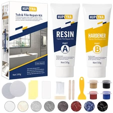 Tub, Tile and Shower Repair Kit (Color Match), Hupeyna Porcelain Repair Kit, Bat
