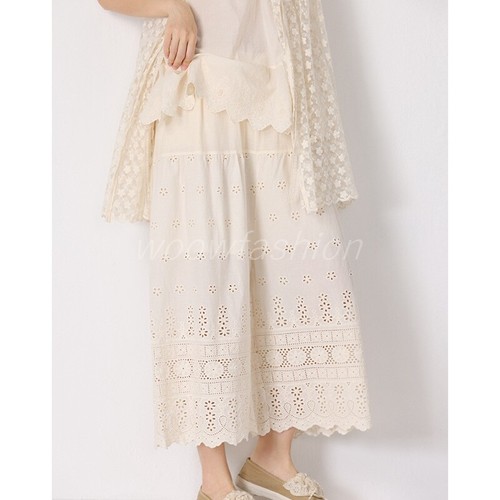 Women Pettipant Half Slip Lace Trim Capri Pants Bloomers Culotte Split Skirts - Bild 18 von 18