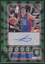 2023-24 Donruss Azuolas Tubelis Signature Series Green Laser Holo Auto /75 RC