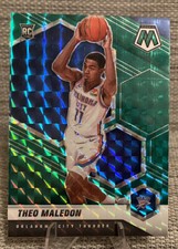 2020-21 Panini Mosaic Theo Maledon RC Green Prizm Card #218 OKC Thunder Rookie
