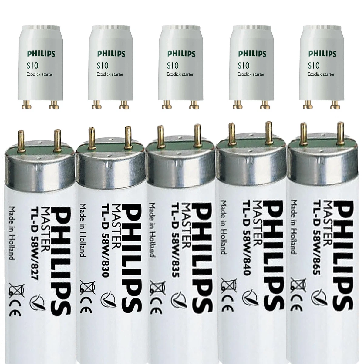 Philips T8 Fluorescent Tube And Starter 5ft 58w Tube Philips S10