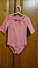 Justice Girls Size 8 Body Suit Peach Color, Crisscross Gront Gymnastics Dance